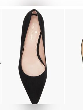 kate spade Black MIKO leathee Suede Pointed Toe Pumps size 5.5
